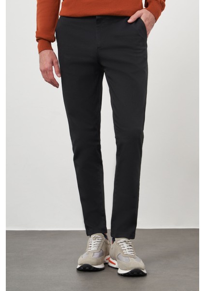 Erkek Siyah Chino Slim Fit Pantolon