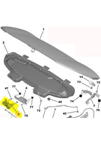 Citroen C3 Picasso Kaput Kilidi (2007-2014) 1.4 VTI, 1.6 HDI 7934E0