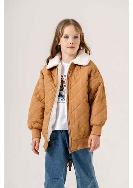 Kiz Çocuk I?çi? Kürklü Kapi?tone Şi?şme Mont
