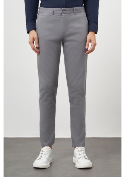 Erkek Gri Chino Slim Fit Pantolon modelleri