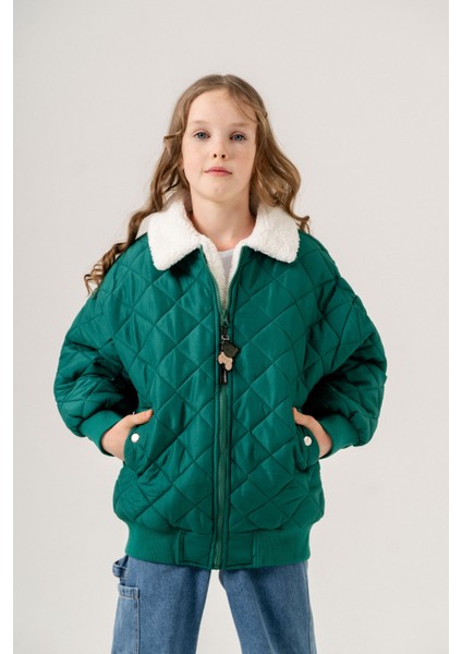 Kiz Çocuk I?çi? Kürklü Kapi?tone Şi?şme Mont