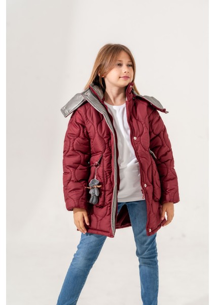 Kız Çocuk Kapşonu Çıkarılabilir Ayıcıklı Şişme Mont fiyatları