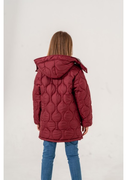 Kız Çocuk Kapşonu Çıkarılabilir Ayıcıklı Şişme Mont modelleri