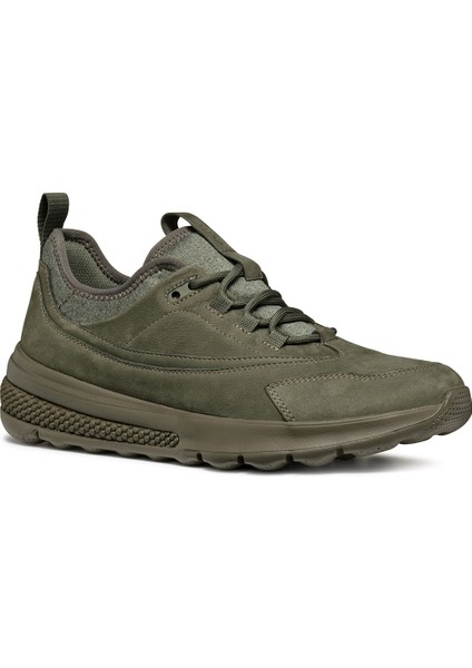 Erkek Haki Spherica Bağcıklı Deri Sneaker U46Baa03215C3009