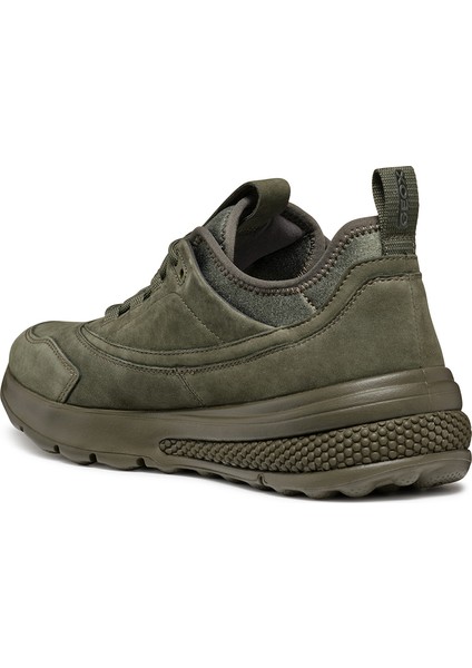 Erkek Haki Spherica Bağcıklı Deri Sneaker U46Baa03215C3009