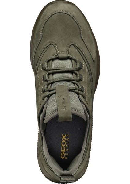 Erkek Haki Spherica Bağcıklı Deri Sneaker U46Baa03215C3009