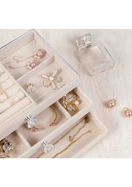 Modern 3 Çekmeceli Takı Bijuteri Mücevher Kutusu Organizer Düzenleyici fiyatları