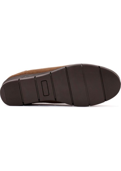 Kadın Taba Dolgu Topuklu Süet Deri Comfort Loafer 24Wfd236910