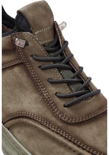 Erkek Haki Bağcıklı Süet Deri Sneaker 24Wfd603910
