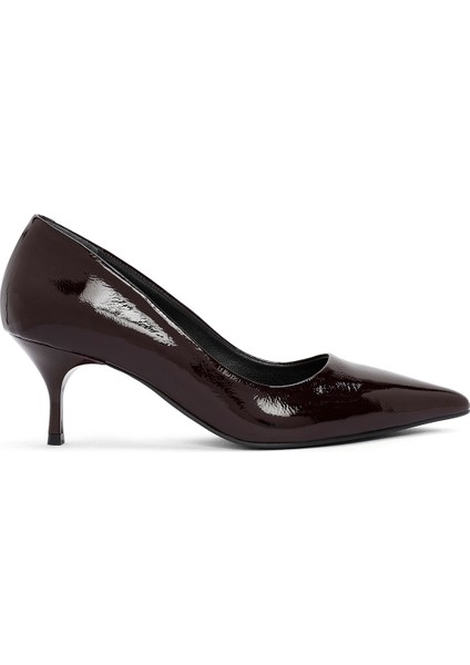 Kadın Bordo Ince Topuklu Deri Stiletto 24Wfd133116