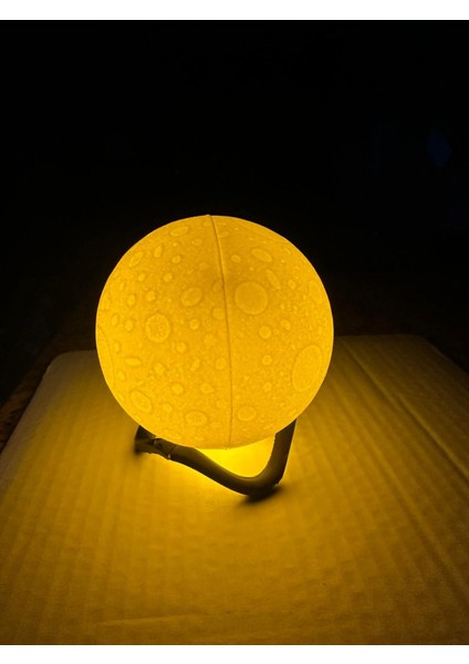 Ay Küresi Dolunay Neon Led Lamba Hediyelik Eşya Masa Lambası Gece Lambası Moon Yılbaşı 10cm Standlı