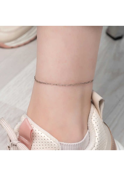 925 Ayar Gümüş Zincir Desenli Halhal