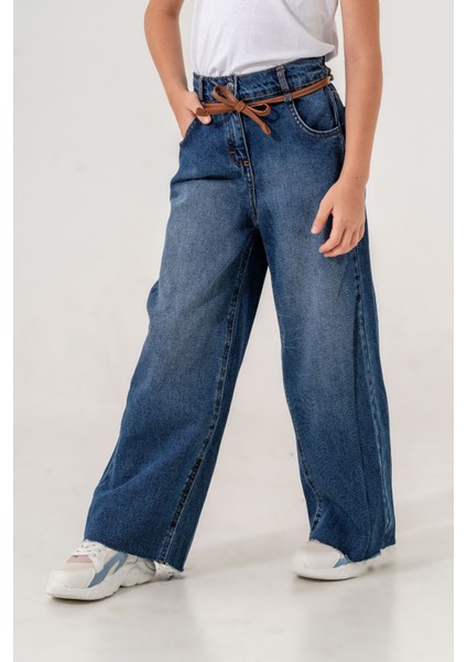 Kız Çocuk Deri Kemerli Kot Pantolon fiyatları