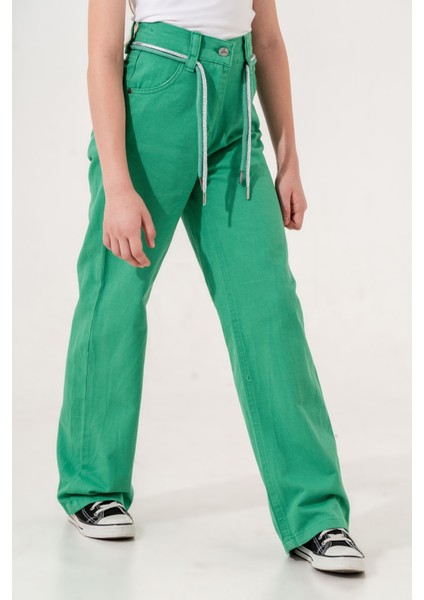 Kız Çocuk Rekli Keten Pantolon