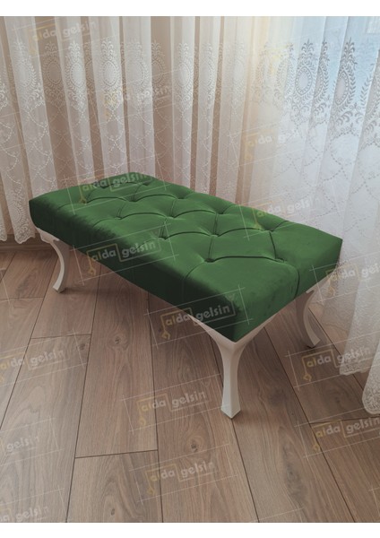 Kapitoneli Ayak Ucu Kapı Önü Antre Bench Puf 100 Cm