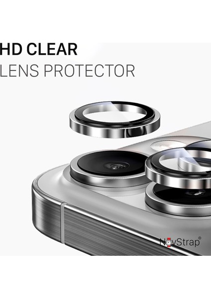 iPhone 16 Pro Max / 16 Pro ile Uyumlu Kamera Koruma Lens Koruyucu Cam Uygulama Aparatlı