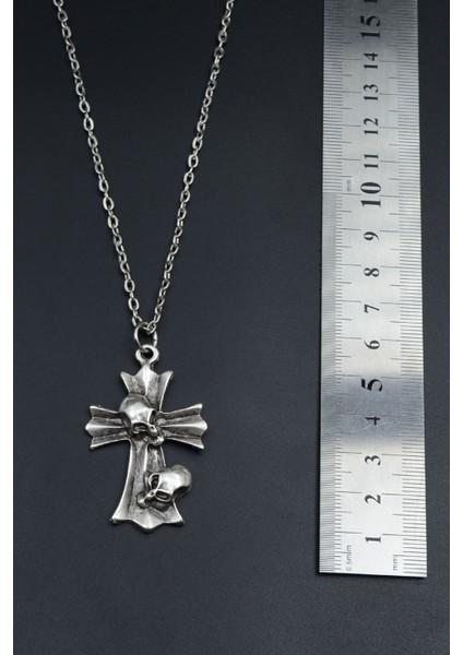 Kuru Kafa Haç Gümüş Kaplama Unisex Düz Zincir Kolye kod 829 fırsatları