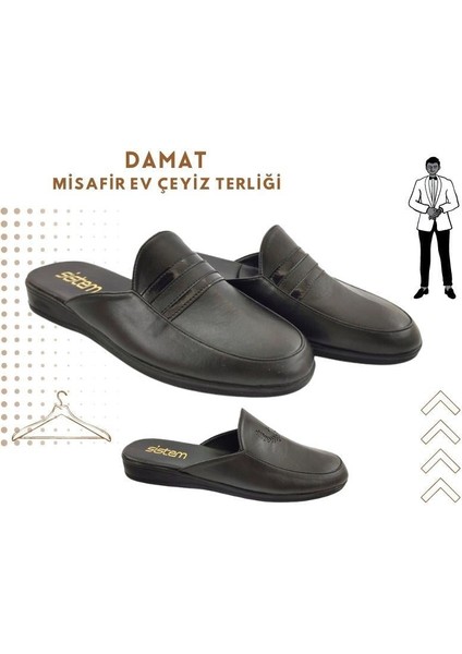Sistem 115 Misafir Damat Ve Çeyiz Ev Terliği-Siyah