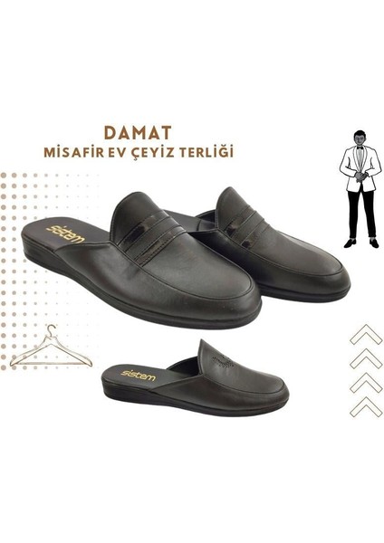 Sistem 115 Misafir Damat ve Çeyiz Ev Terliği-Siyah