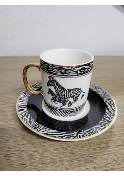 Porselen Zebralı Kahve Takımı