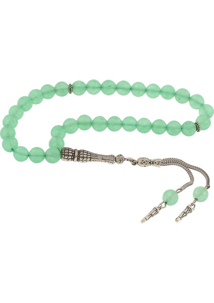 ​doğaltaş Metal Püsküllü Yeşim Taşı Tesbih