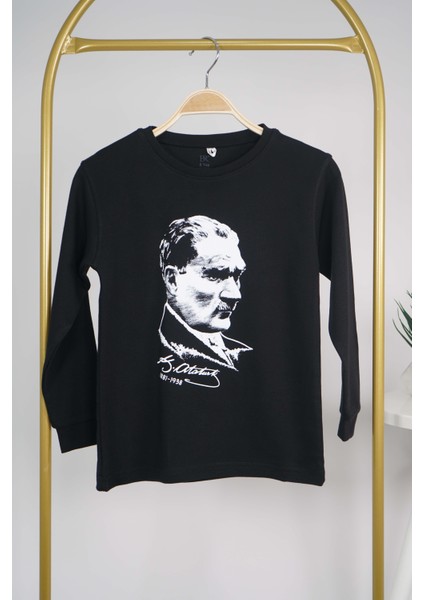 10 Kasım Uzun Kol Atatürk Baskılı Tişört Sweat