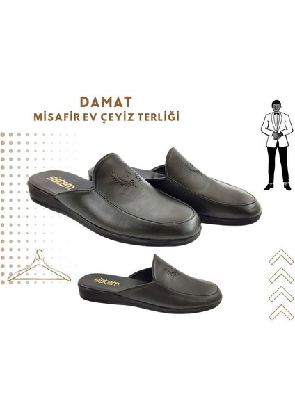 Sistem 120 Misafir Damat ve Çeyiz Ev Terliği-Siyah