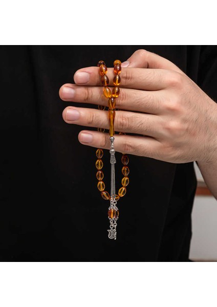 Gümüş Püskül Sıkma Kehribar Tesbih fiyatları