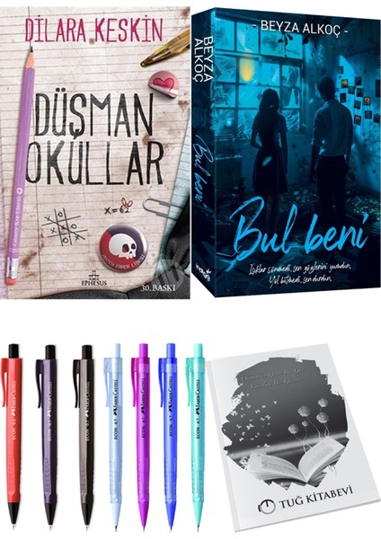 Bul Beni Beyza Alkoç ve Ephesus Yayınları Düşman Okullar 1 Dilara Keskin 2'li Set + Hediyeli