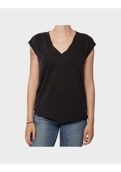 ONLHANNAH S/S V-NECK TOP Siyah Kadın Kısa Kol T-Shirt fiyatları