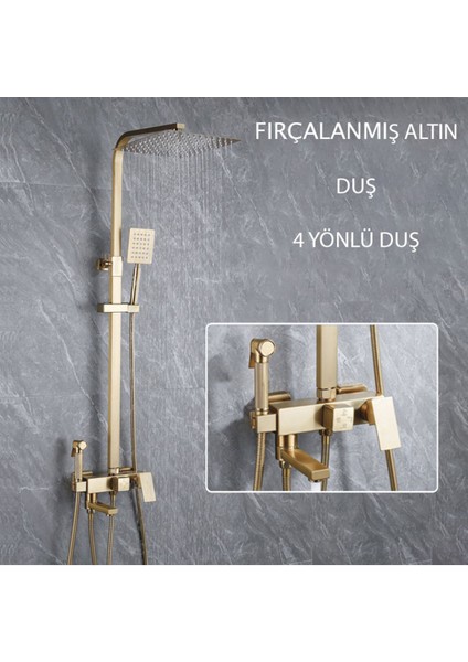 Gold Duş Seti Robot Yağmurlama Tepe Duş Seti 30X30CM Büyük Tepe Duş Başlığı 4'lü Banyo Seti fiyatları