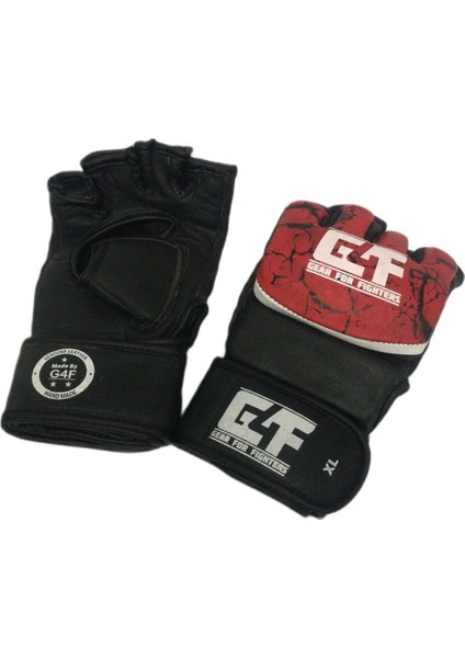 G4F Mma Gloves Gerçek Deri Eldiven Kırmızı/siyah GF030 S Beden