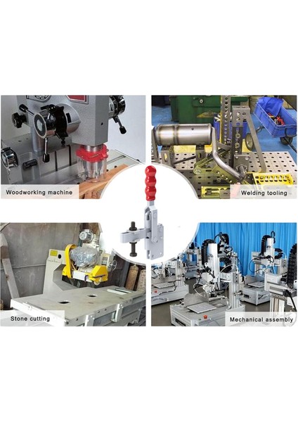 GH-13501-B Yatay Geçişli Kelepçe | 350 kg Kapasiteli Kelepçe - Ahşap ve Metal Işleme, Monta modelleri