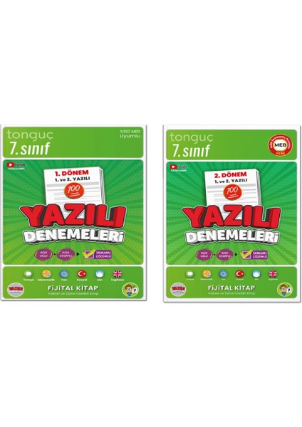 7. Sınıf Yazılı Denemeleri 1. Dönem - 2. Dönem 1 ve 2. Yazılı 2 Kitap