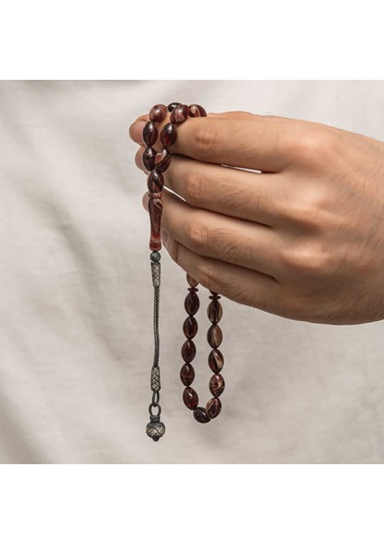 Gümüş Kazaz Püsküllü Sıkma Kehribar Tesbih fırsatları