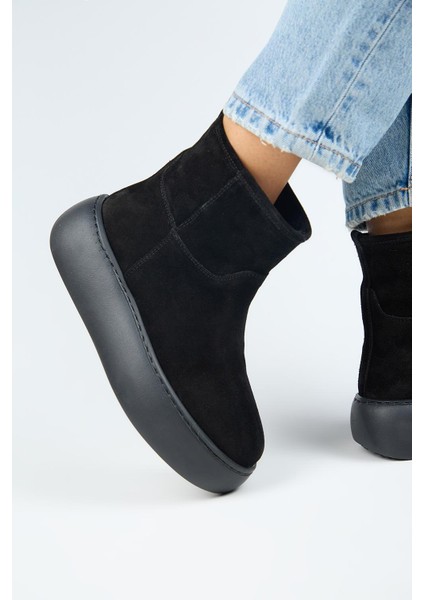 Gemma Kadın Deri Düz Içi Kürklü Siyah Bot indirimleri
