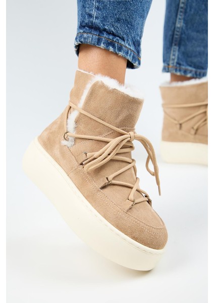 Haven Kadın Deri Bağcıklı Içi Kürklü Kum Bot fırsatları