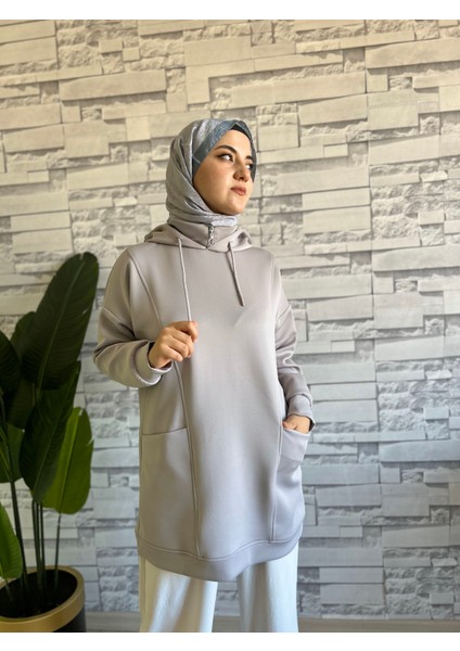 Boğazı Fermuar Detaylı Sweat Gri fiyatları