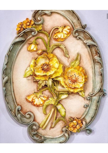 Gül Çiçek Kabartmalı 13X19CM Pano Duvar Dekoru Silikon Kalıp K-1329 indirimleri