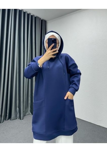 Boğazı Fermuar Detaylı Sweat Saks