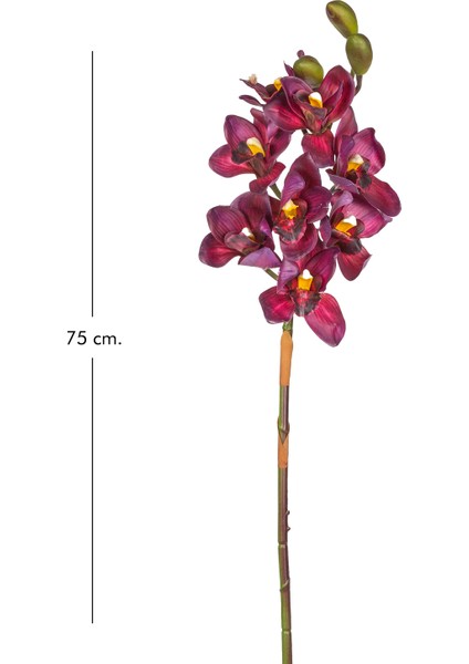 Yapay Orkide Gerçek Dokulu Bordo 75 Cm. modelleri