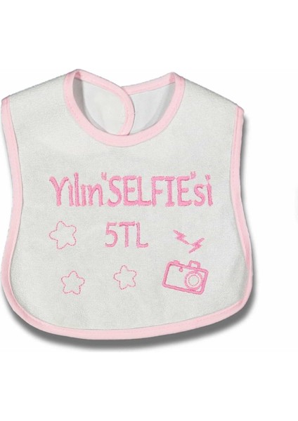 Yılın Selfiesi 5 Tl Yazılı Pembe Önlük