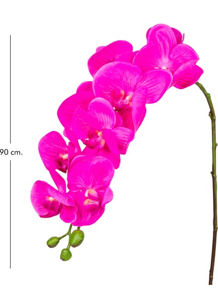 Yapay Orkide Gerçek Dokulu Fuşya 90 Cm.