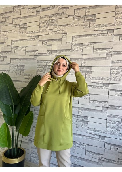 Boğazı Fermuar Detaylı Sweat Yağ Yeşili fiyatları