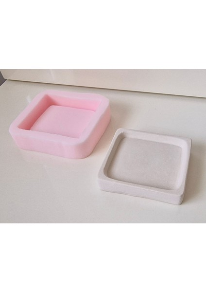 Kare Altlık ve Yuvarlak Tealight Mumluk Silikon Kalıp K-1366, Kokulu Taş Alçı Polyester Beton Kalıbı modelleri