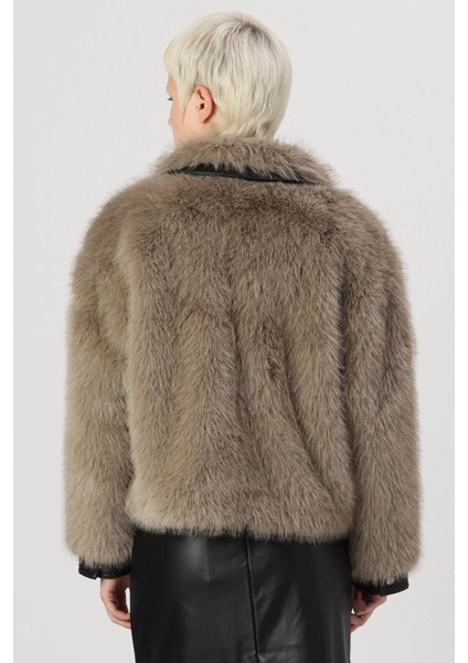 Kadın Deri Detaylı Kürk Ceket - 15330273 fırsatları