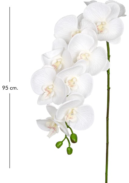 Yapay Orkide Gerçek Dokulu Beyaz 95 Cm. modelleri
