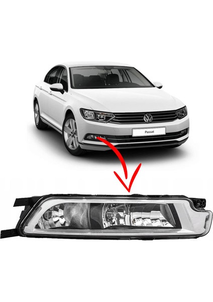 Volkswagen Passat B8 2015-2019 Sis Farı Gündüz Farlı Sağ Yolcu Tarafı - 3G0941662H