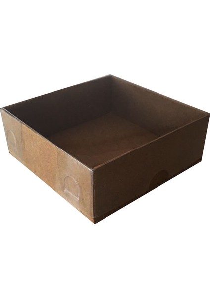 Asetat Kapaklı Karton Kutu Düz Renk 7 x 7 x 3 (50 Adet) Kraft