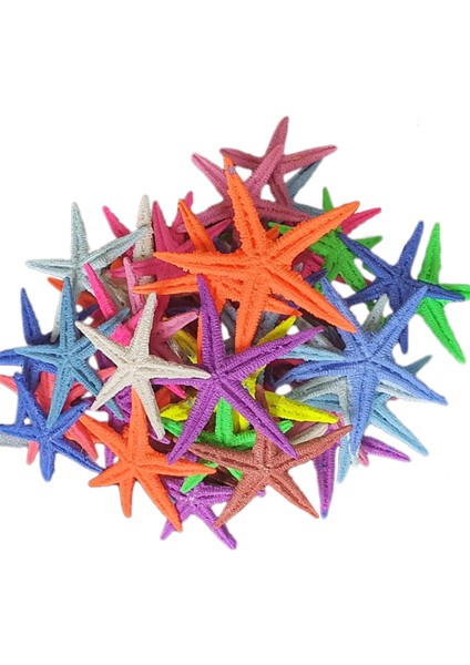 Polyester Deniz Yıldızı 6 cm - 9 cm (50 Adet) Karışık Renk